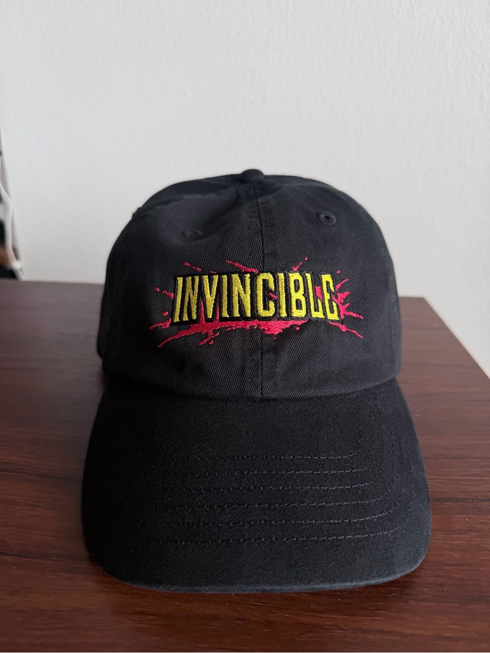 Black 'INVINCIBLE' Embroidered Baseball Cap